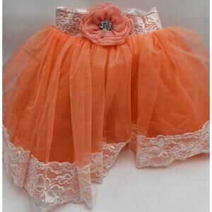 Weissman Dancewear Girls Coral Flower and Lace Tutu/Fairy Dress Up Skirt